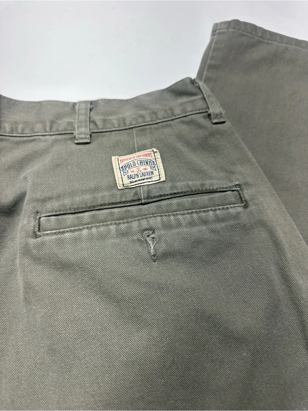 Vintage 90s Polo Ralph Lauren Pleated Chinos Olive Made USA 34x30